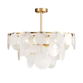 Smoked glass hanging disc chandelier JACKLYN